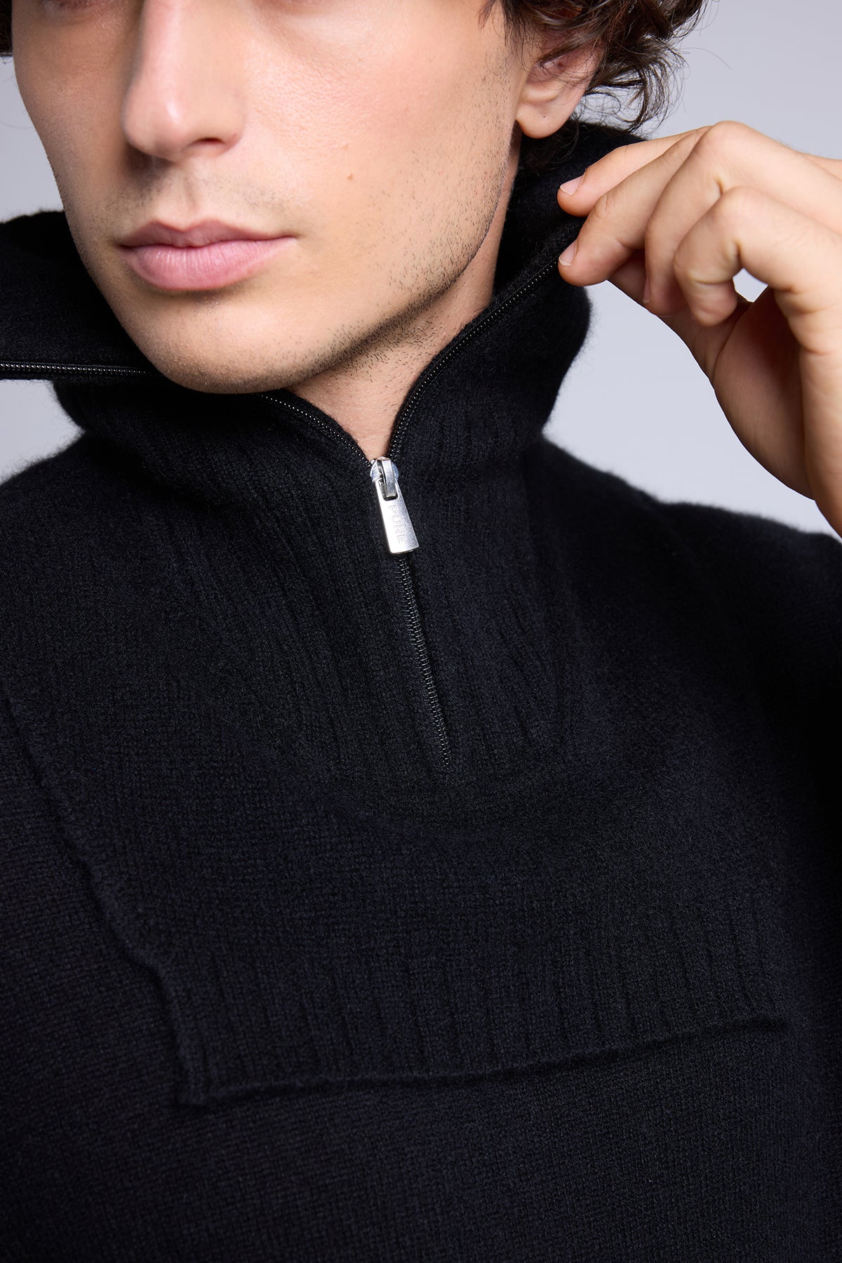 Collo camionista Justine - Nero - Unisex - 100% Cashmere