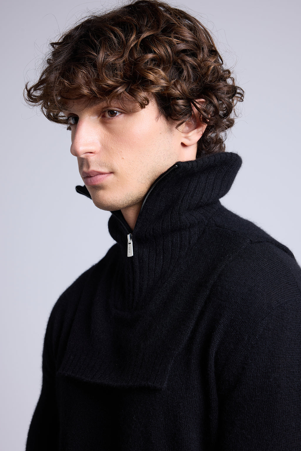 Collo camionista Justine - Nero - Unisex - 100% Cashmere