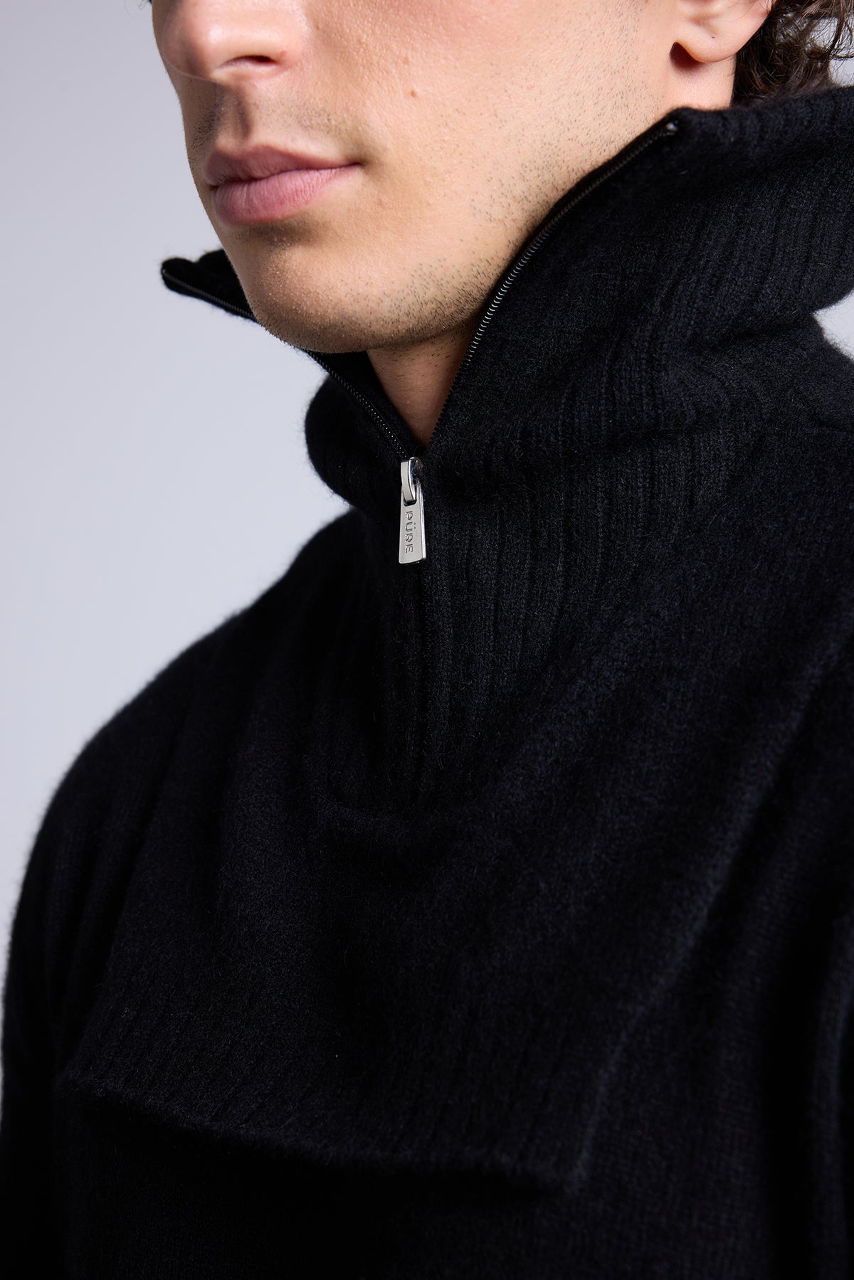 Collo camionista Justine - Nero - Unisex - 100% Cashmere