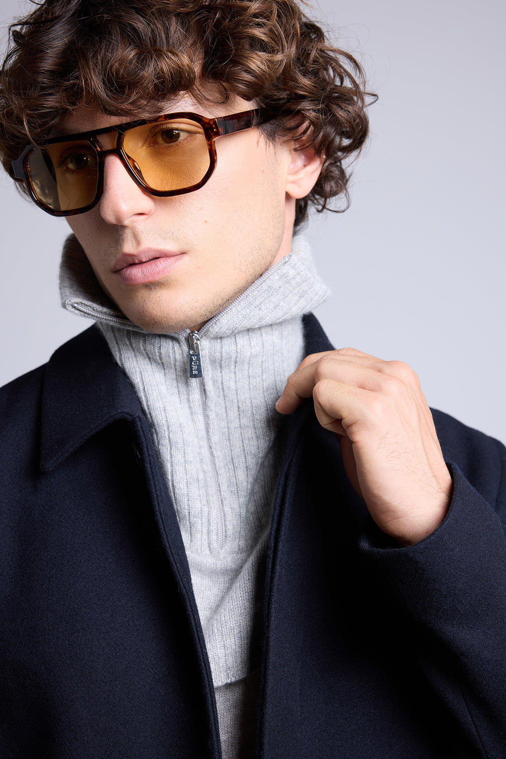 Collo con Zip Justine - Grigio Chiaro - Unisex - 100% Cashmere