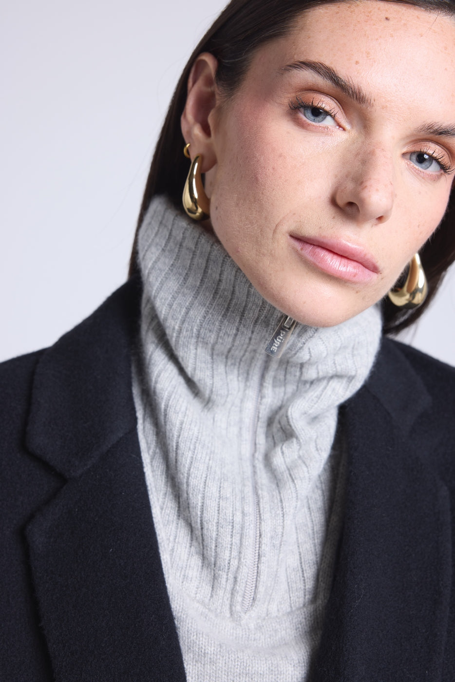 Cuello camionero Justine - Gris claro - Mixto