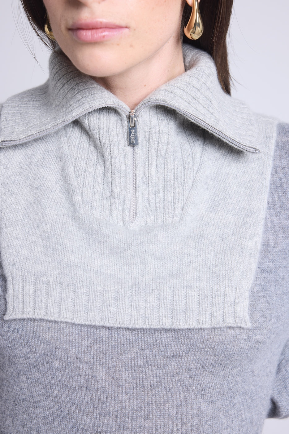Cuello camionero Justine - Gris claro - Mixto