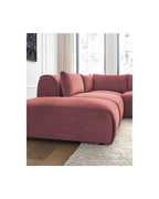 Jeanne - Fixed Modular Corner Sofa - Velvet Fabric with 2 Armless Chairs, 1 Corner Unit and 2 Pouffes
