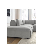 Jeanne - Fixed Modular Corner Sofa - Velvet Fabric with 2 Armless Chairs, 1 Corner Unit and 2 Pouffes