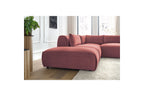 Jeanne - Fixed Modular Corner Sofa - Velvet Fabric with 2 Armless Chairs, 1 Corner Unit and 2 Pouffes