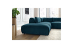 Jeanne - Fixed Modular Corner Sofa - Velvet Fabric with 2 Armless Chairs, 1 Corner Unit and 2 Pouffes