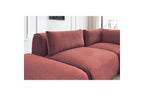 Jeanne - Fixed Modular Corner Sofa - Velvet Fabric with 2 Armless Chairs, 1 Corner Unit and 2 Pouffes