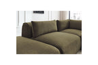 Jeanne - Fixed Modular Corner Sofa - Velvet Fabric with 2 Armless Chairs, 1 Corner Unit and 2 Pouffes