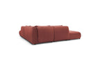 Jeanne - Fixed Modular Corner Sofa - Velvet Fabric with 2 Armless Chairs, 1 Corner Unit and 2 Pouffes