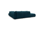 Jeanne - Fixed Modular Corner Sofa - Velvet Fabric with 2 Armless Chairs, 1 Corner Unit and 2 Pouffes