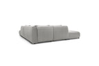 Jeanne - Fixed Modular Corner Sofa - Velvet Fabric with 2 Armless Chairs, 1 Corner Unit and 2 Pouffes