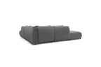 Jeanne - Fixed Modular Corner Sofa - Velvet Fabric with 2 Armless Chairs, 1 Corner Unit and 2 Pouffes