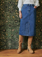 JENNY BLUE DENIM SKIRT PETITE MENDIGOTE