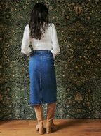 JENNY BLUE DENIM SKIRT PETITE MENDIGOTE