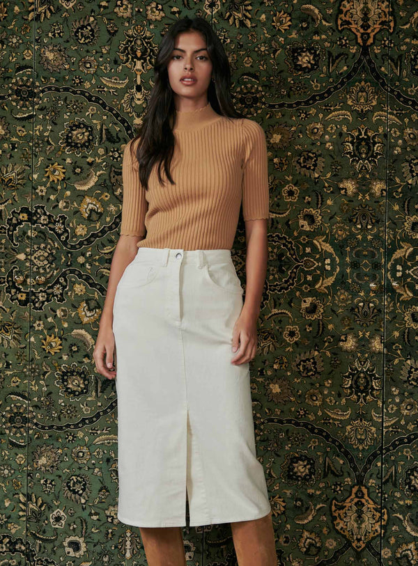 FALDA JENNY DE DENIM BLANCO PETITE MENDIGOTE