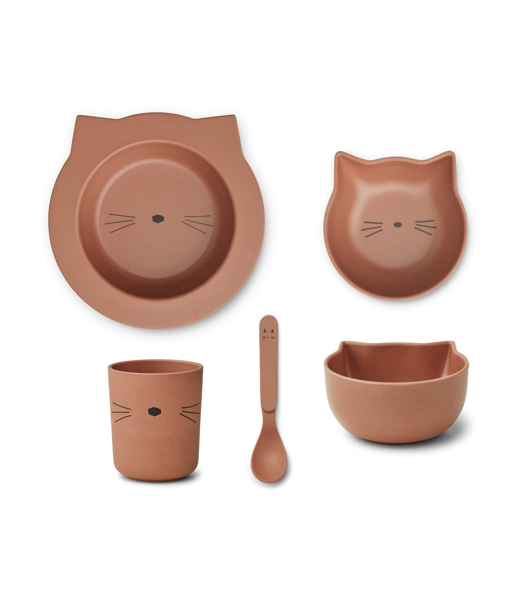 Conjunto Bebé Joana - Gato / Rosa Toscana