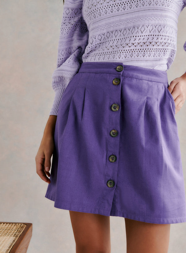 SHORT BUTTONED SKIRT JOHANNIE PETITE MENDIGOTE