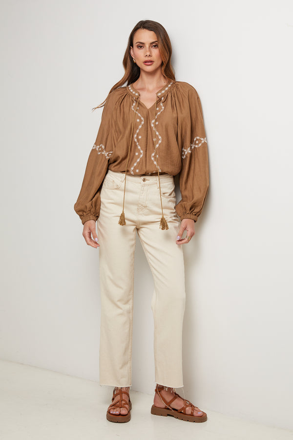 Chemise - Camel - Femme