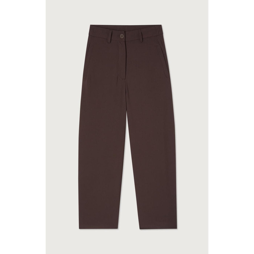 High-Waisted Trousers - Cacao - Women