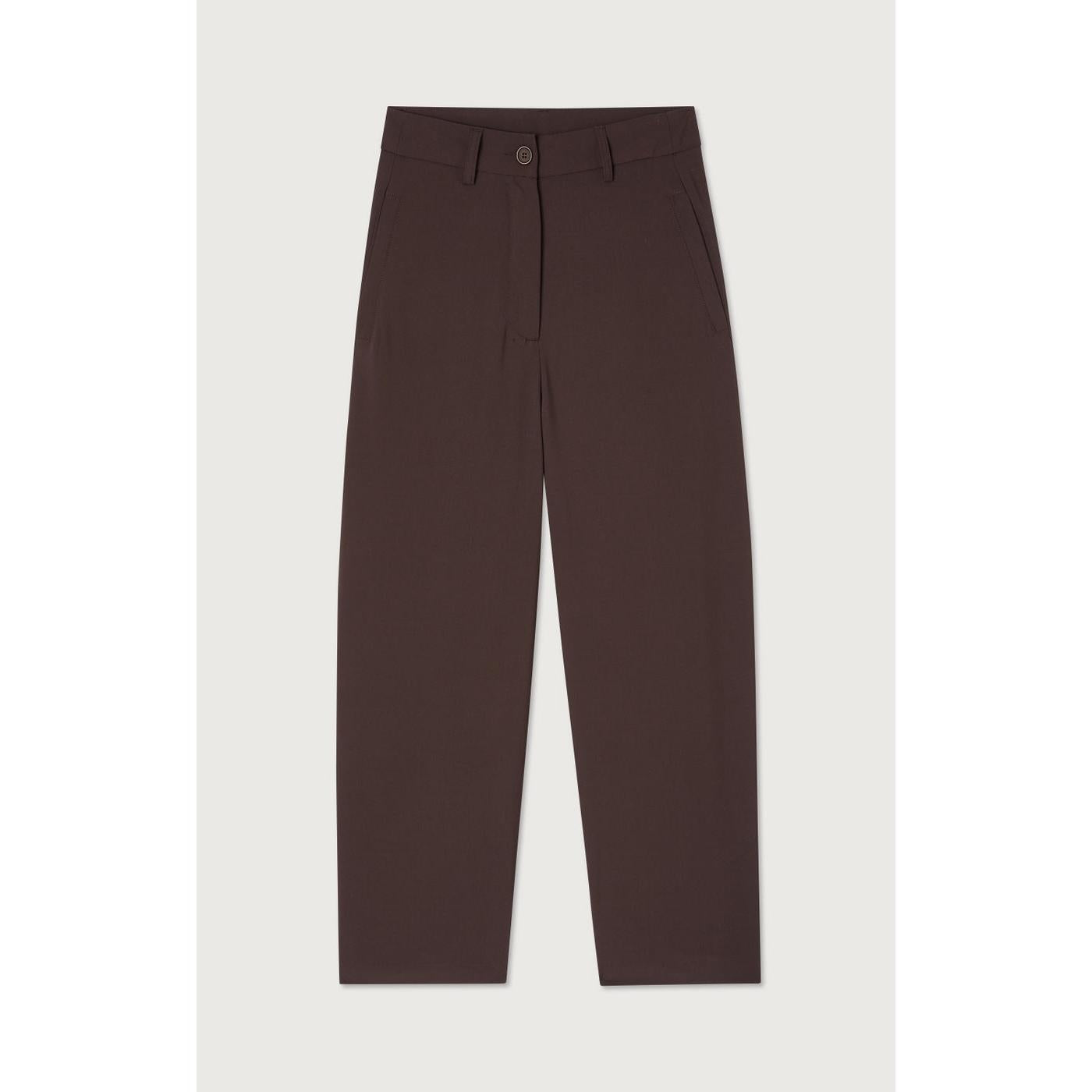 High-Waisted Trousers - Cacao - Women