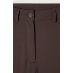 High-Waisted Trousers - Cacao - Women