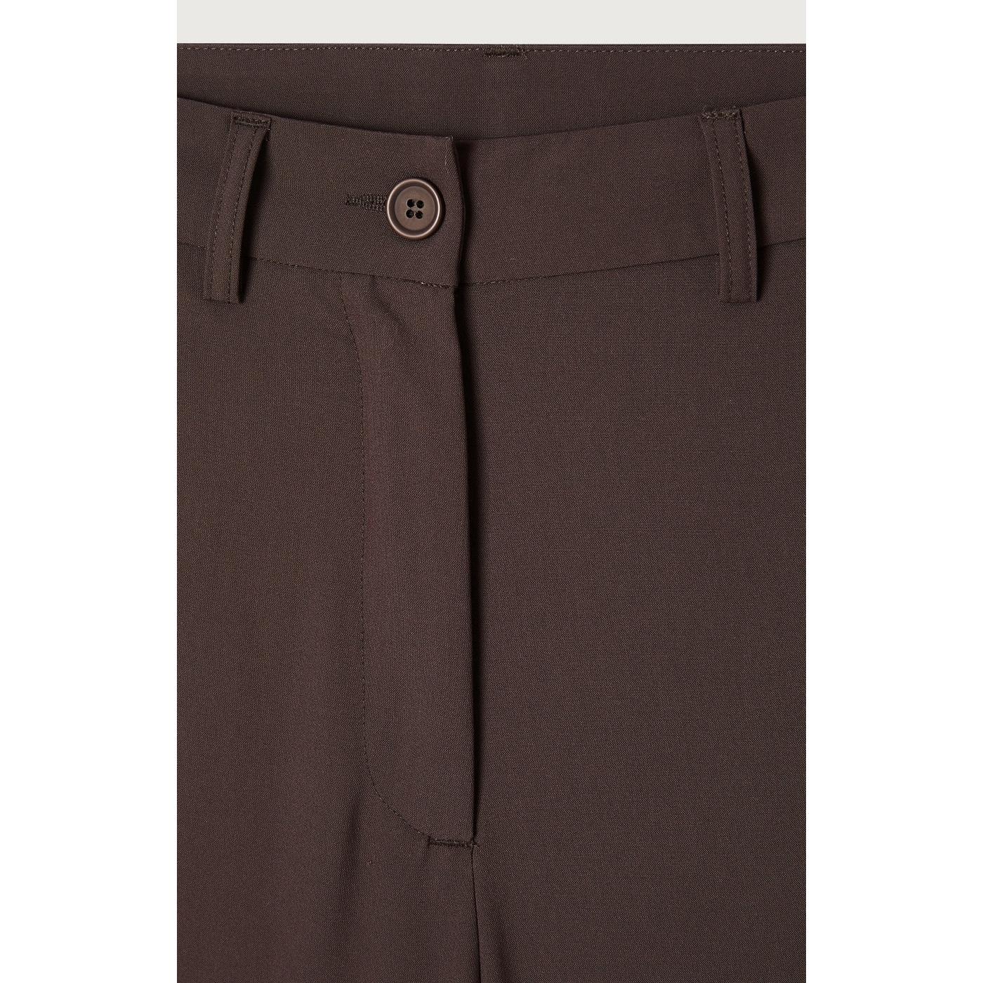 High-Waisted Trousers - Cacao - Women