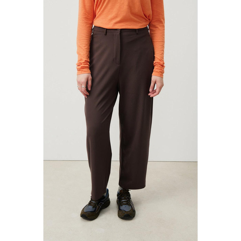 High-Waisted Trousers - Cacao - Women