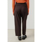High-Waisted Trousers - Cacao - Women