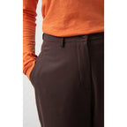 High-Waisted Trousers - Cacao - Women