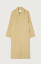 American Vintage - Trench Largo Amplio Mangas Largas Cuello Camisa Abotonado - Pois Chiche - Mujer