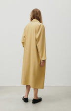 American Vintage - Trench Largo Amplio Mangas Largas Cuello Camisa Abotonado - Pois Chiche - Mujer