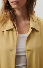 American Vintage - Trench Largo Amplio Mangas Largas Cuello Camisa Abotonado - Pois Chiche - Mujer