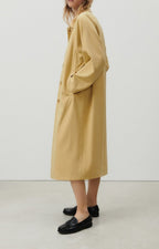 American Vintage - Trench Largo Amplio Mangas Largas Cuello Camisa Abotonado - Pois Chiche - Mujer
