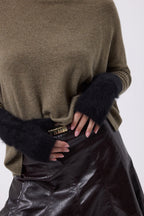 Fingerlose Handschuhe – Gebürstetes Kaschmir Kael – Schwarz – Unisex