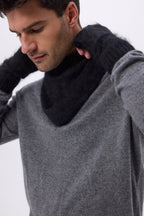 Fingerlose Handschuhe – Gebürstetes Kaschmir Kael – Schwarz – Unisex