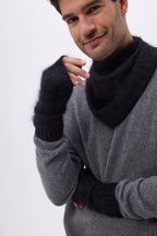 Fingerlose Handschuhe – Gebürstetes Kaschmir Kael – Schwarz – Unisex
