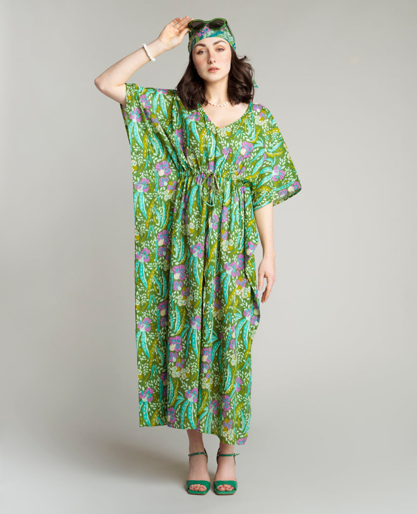 Kaftan beach dress - Allegria Green