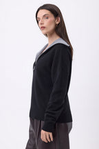 Pull Grand Col Montant Zippé Kalon - Noir - Femme