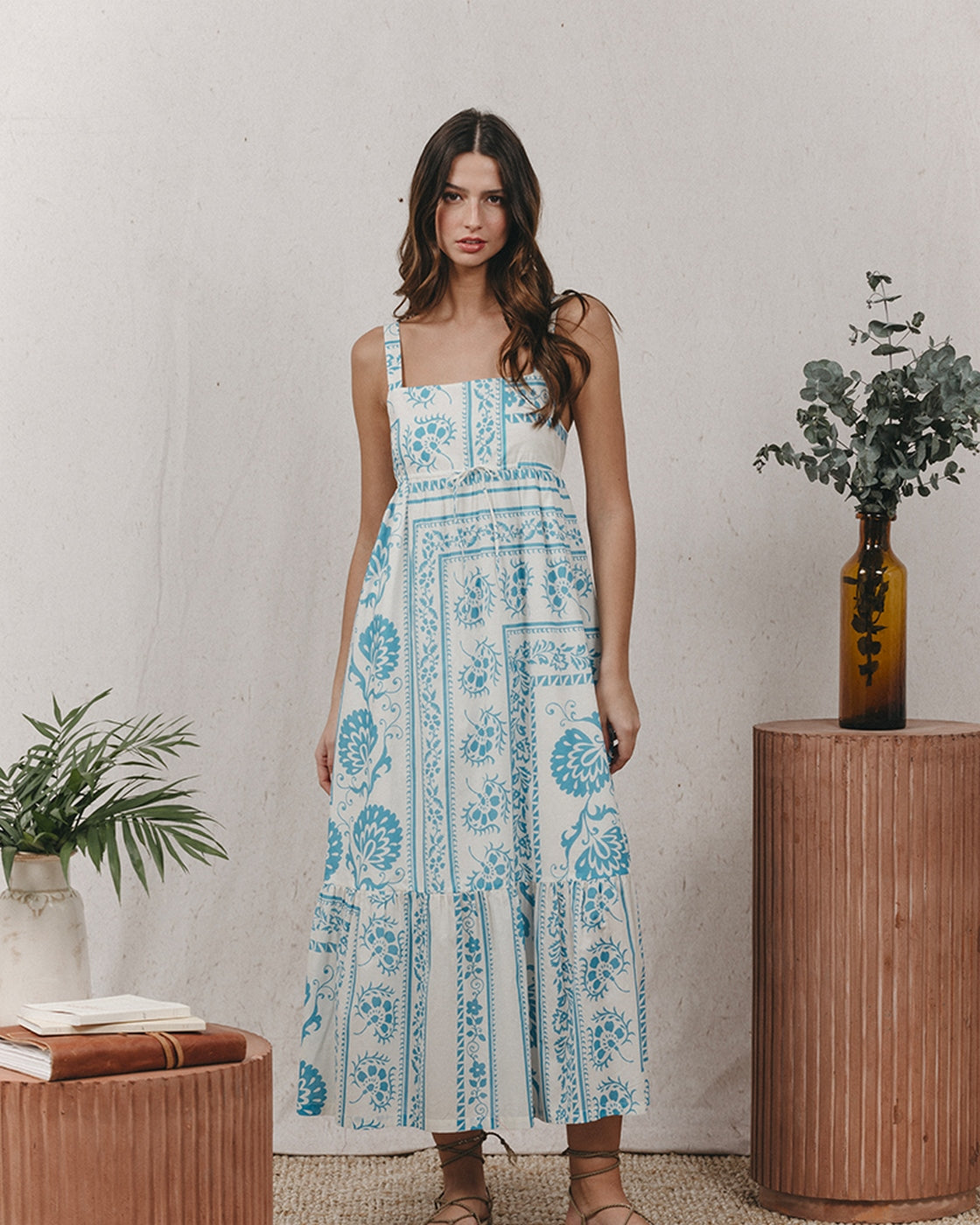 Kareen Long Dress - Ecru