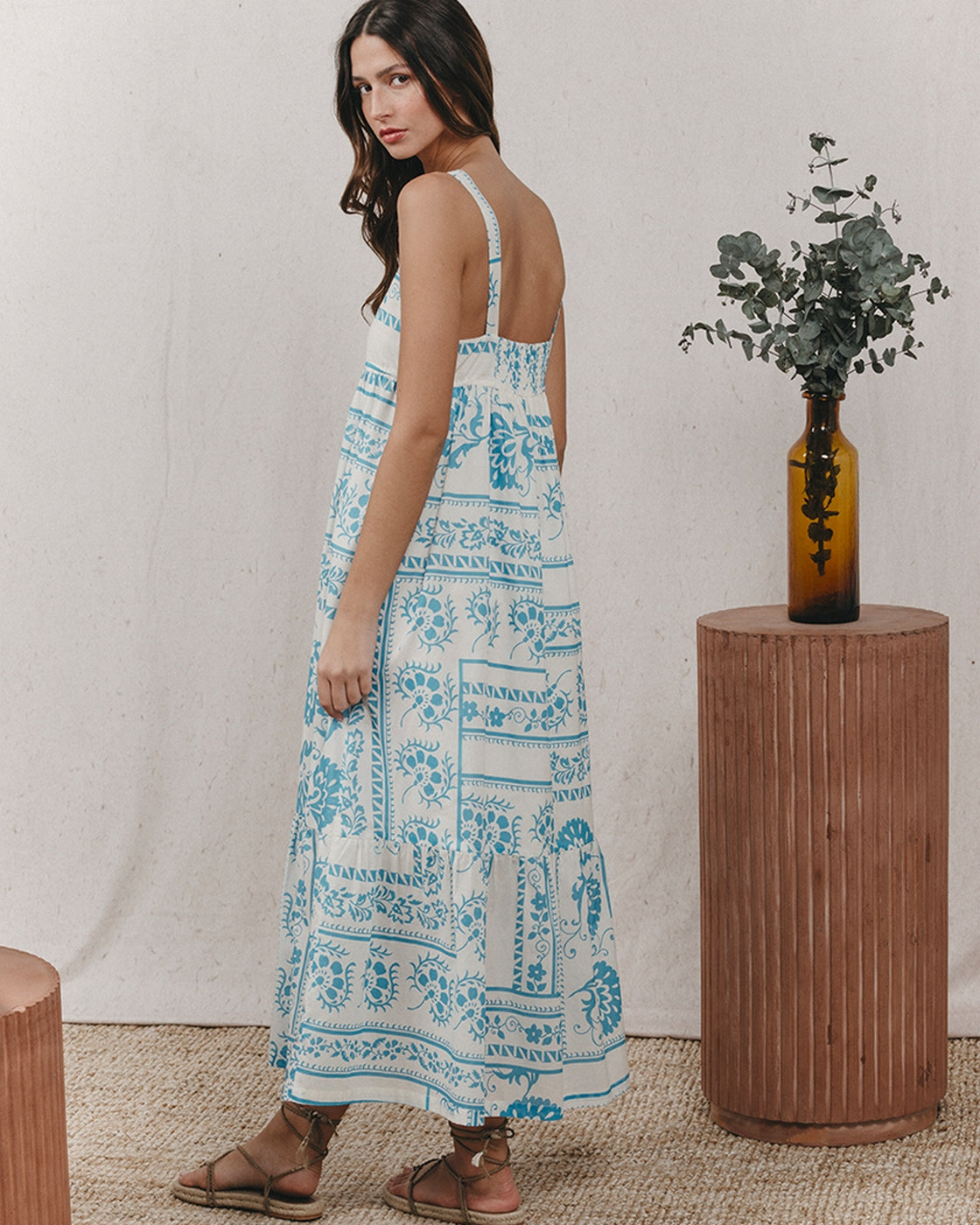 Kareen Long Dress - Ecru