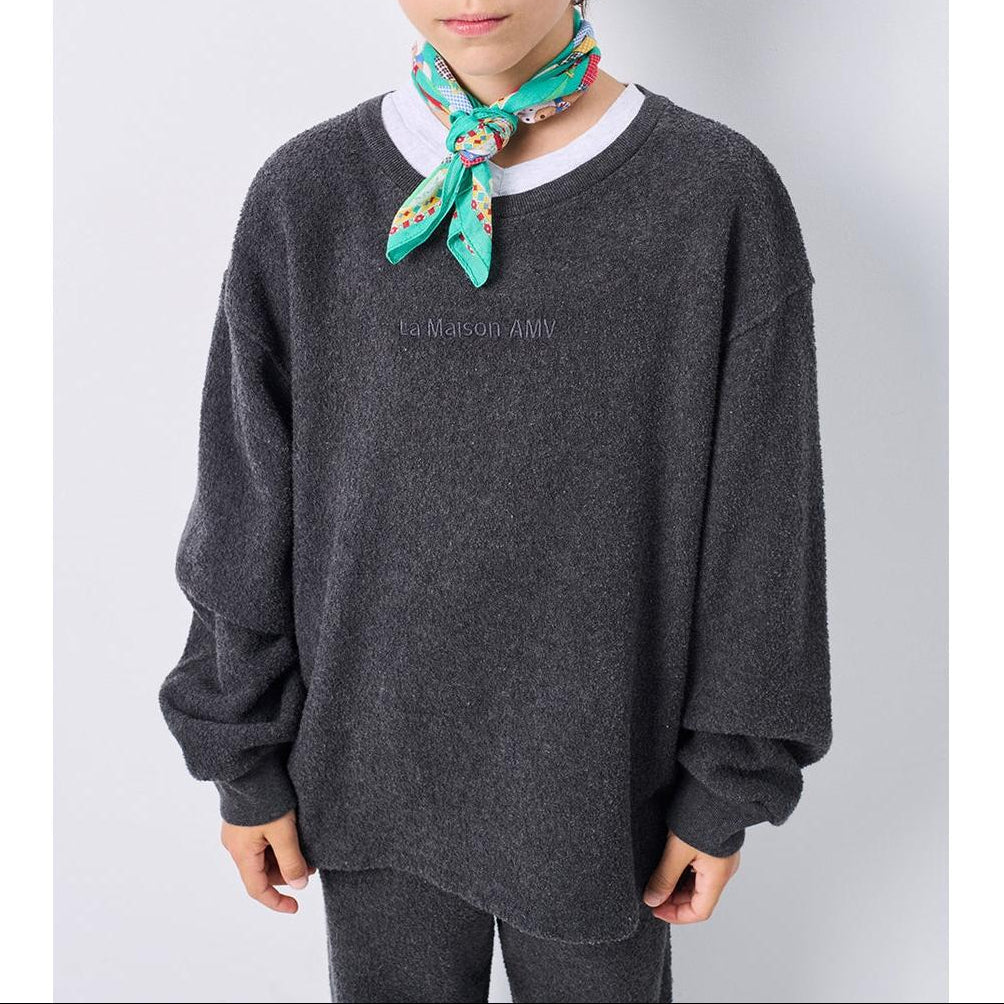 Sweat Droit Col Rond - Anthracite Chine - Enfant