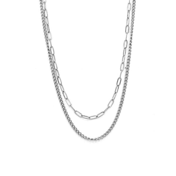 Collar Doble Hilo "Ornella" Acero Inoxidable