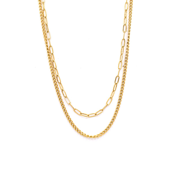 Collar Doble Hilo "Ornella" Acero Inoxidable