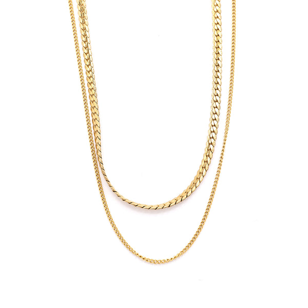 Collar de Doble Hilo "Stefania" Acero Inoxidable