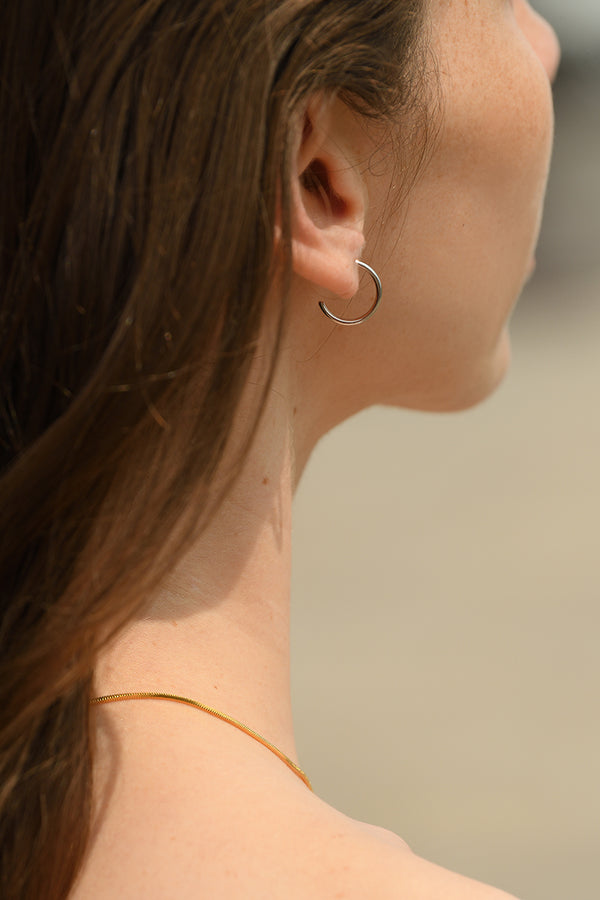 "Amarante" Stainless Steel Hoop Earrings