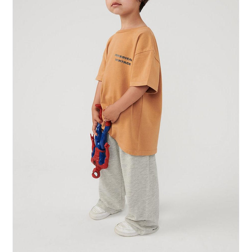 Straight Round-Neck Printed T-Shirt - Vintage Hazelnut - Kids