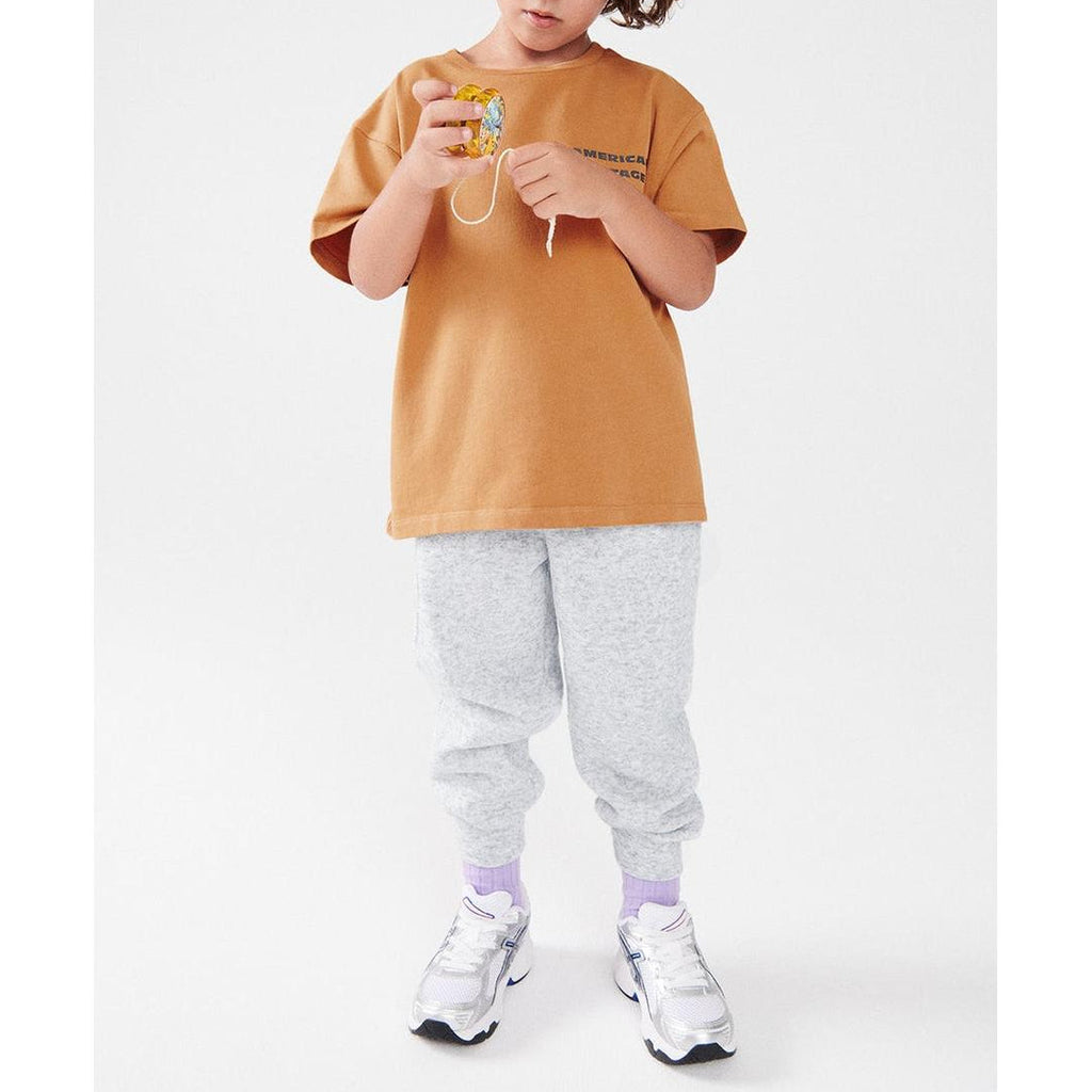 Straight Round-Neck Printed T-Shirt - Vintage Hazelnut - Kids