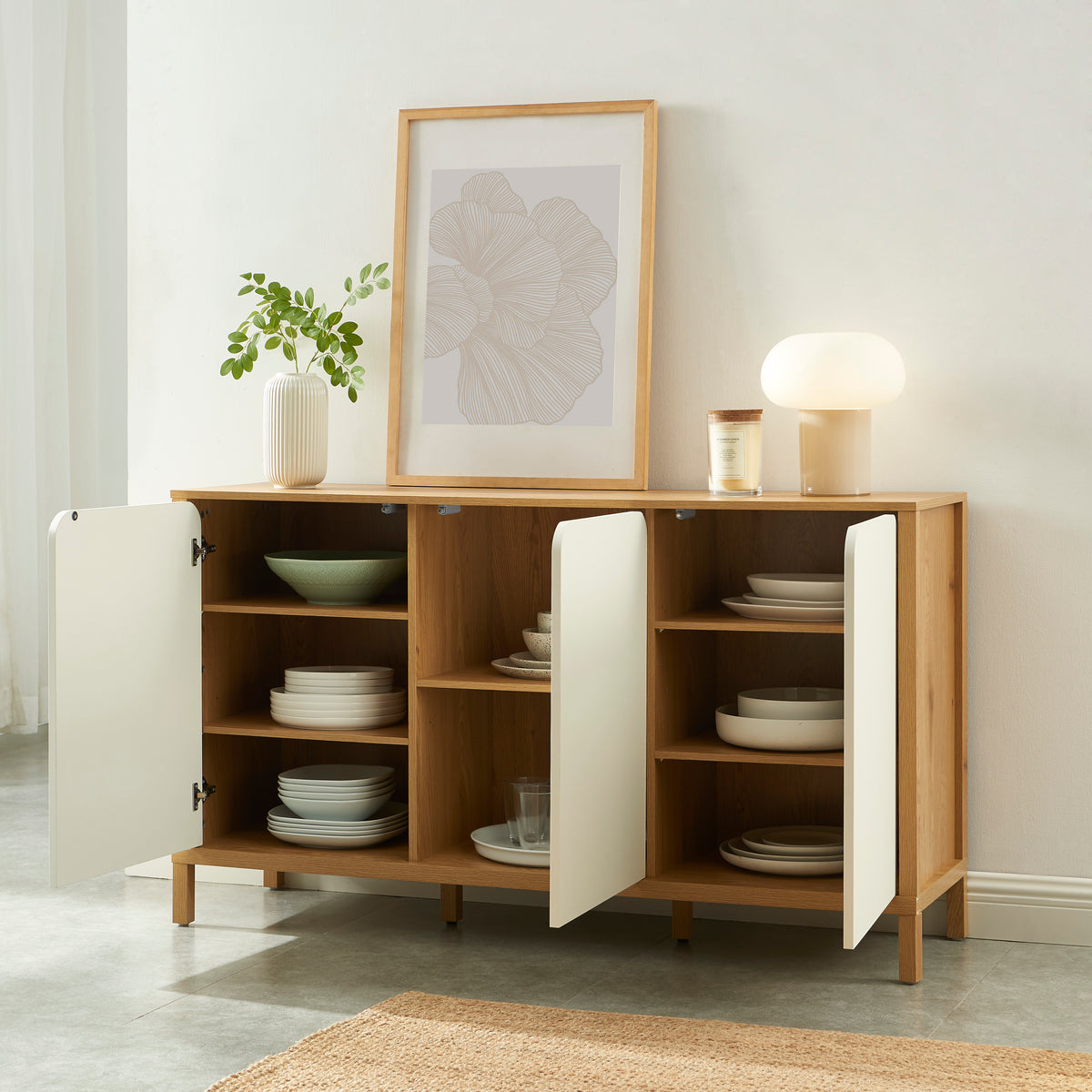 Kilda - 3-Door Sideboard - Oak Effect