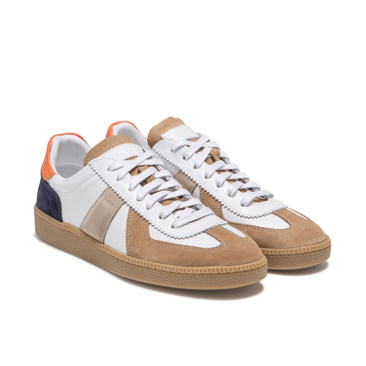 Basket Kinks Sm - Cognac/Blanc/Taupe