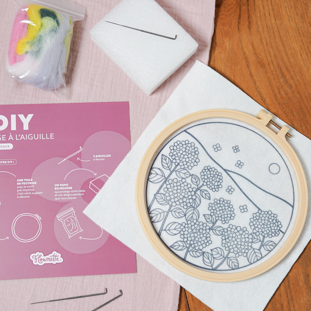 Kit Diy Feutrage À L'Aiguille Hortensia